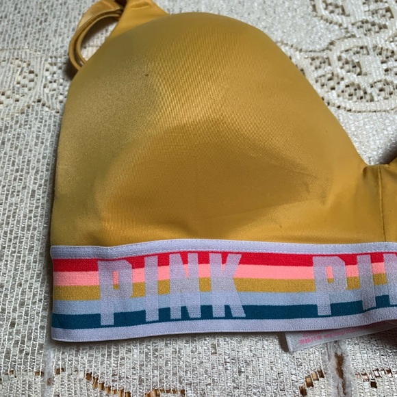 Pink Victoria Secret Women’s Yellow Bra Size 32 DD - Picture 2 of 11